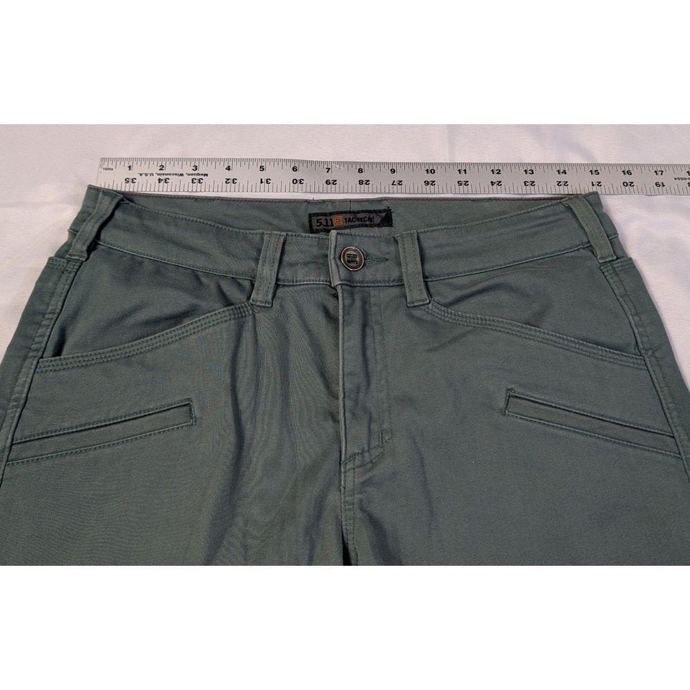 5.11 Tactical Wyldcat Pants Womens 6 Regular Green Slim Fit Zipper Ankle Gusset - Picture 4 of 11